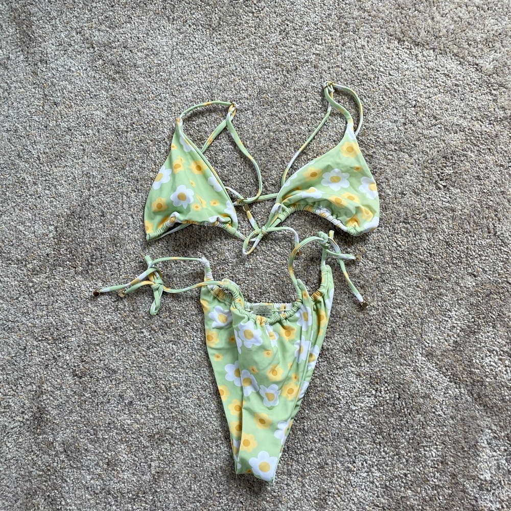 floral patterned blackbough bathing suit